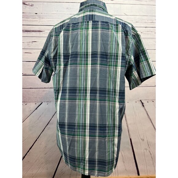 Eddie Bauer Travex Classic Fit Mens Medium Short sleeve button front shirt Plaid - Picture 4 of 12